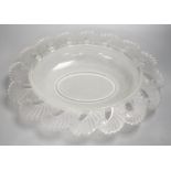 A large Verlys oval glass dish, 44cms wide