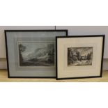 Attributed to Dr Thomas Monro (1759-1833) two charcoal and chalk drawings, River landscapes, 16 x