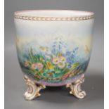 A French porcelain landscape painted jardiniere, 23cm