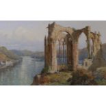 Herbert Parsons Weaver (1872-1945), watercolour, Abbey ruins, signed, 20 x 32cm.