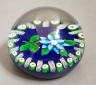 A John Deacon blue clematis paperweight, JHD 1998 cane rod