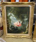 After Fragonard, The Swing, gilt framed, 80 x 64cm