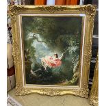 After Fragonard, The Swing, gilt framed, 80 x 64cm