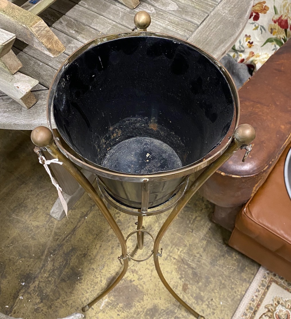 A mahogany and brass plant stand, height 104cm - Image 2 of 2