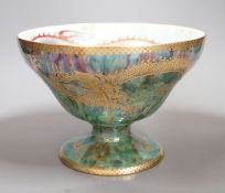 A Wedgwood dragon lustre pedestal bowl, designed by Daisy Makeig-Jones, pattern z4831, 14cms high