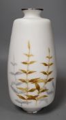 A Japanese wireless cloisonne enamel vase by Tamura, Showa period, wire mark to base, stamped marked