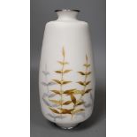 A Japanese wireless cloisonne enamel vase by Tamura, Showa period, wire mark to base, stamped marked