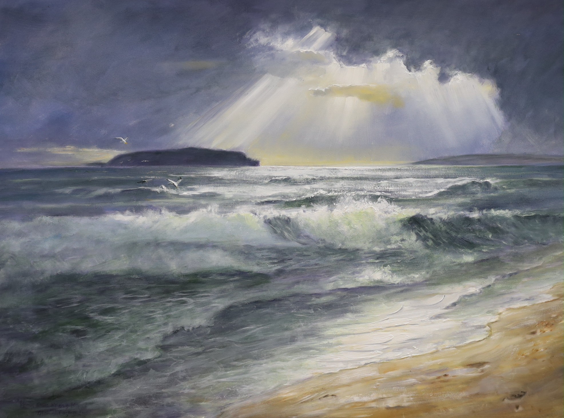 Daniel Cozens, oil on canvas, Coastal scene, signed and dated 2006, 75 x 100cm