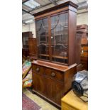 A George III banded mahogany secretaire bookcase, width 117cm, depth 58cm, height 234cm