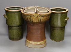 A group of studio pottery