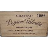 Twelve bottles of Chateau Deyram - Valentin-Margaux OWC, 1994