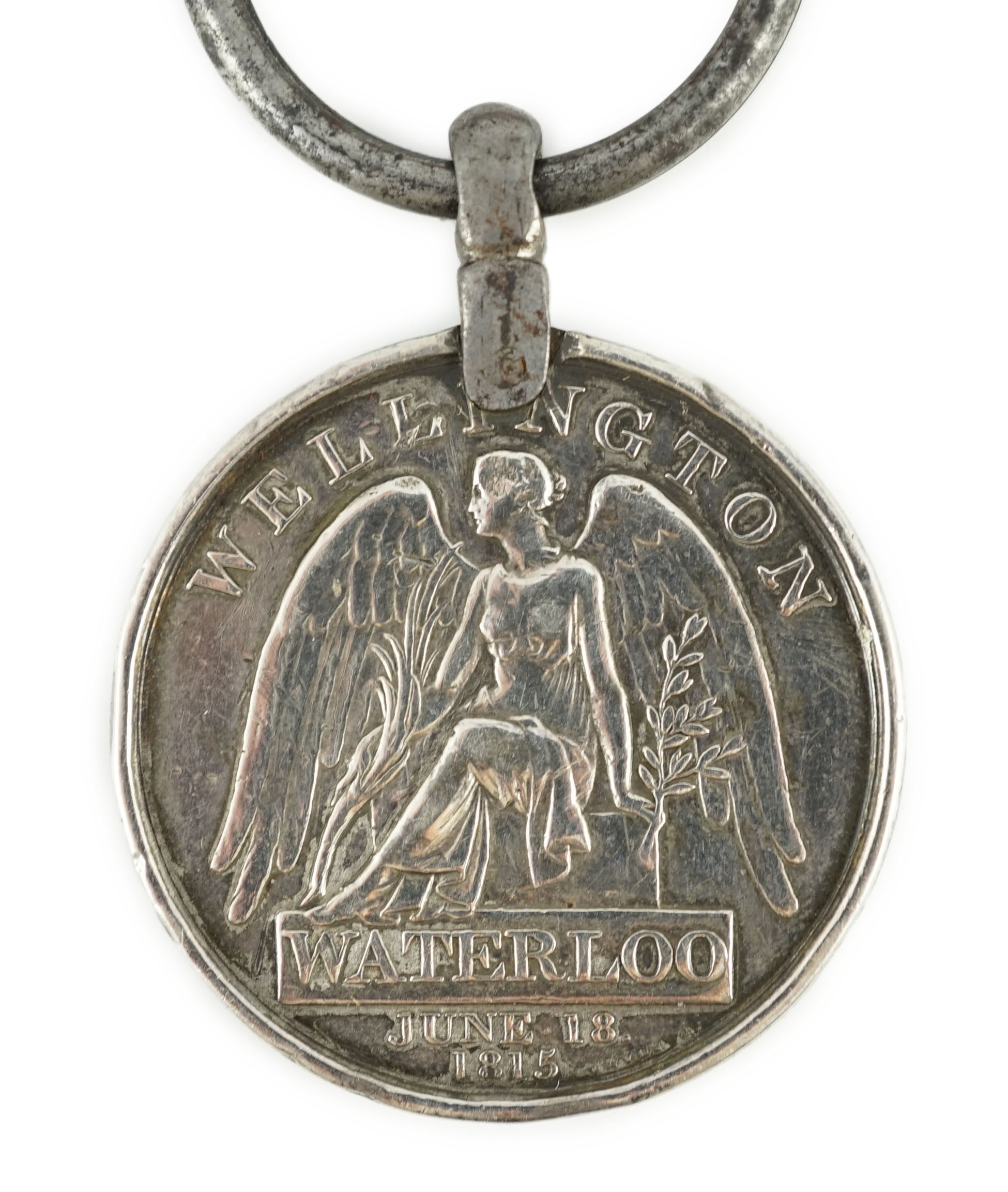 British campaign medals, Waterloo medal impressed Henry Weber 2nd Batt. 59th Reg. Foot steel