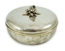 A 20th century French Emile Puiforcat for Cartier 950 standard silver bowl and cover, with