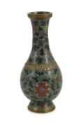 A Chinese cloisonné enamel and gilt bronze baluster vase, 17th/18th century, decorated in polychrome