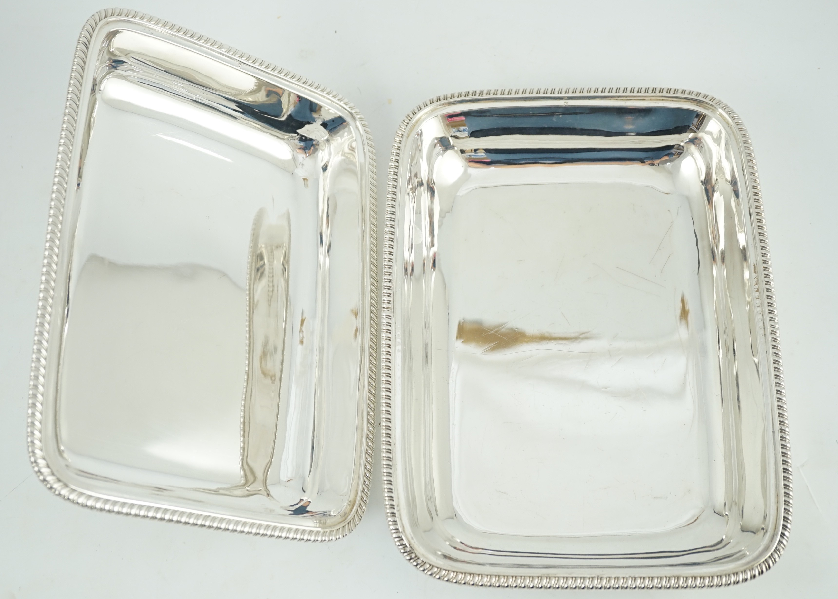 A George III silver shaped rectangular tureen, cover and handle, the base hallmarked for London, - Image 6 of 6