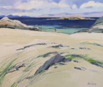 § § Robert Kelsey (Scottish, b.1949) 'Sunny beach - Iona'oil on canvassigned60 x 70cm***CONDITION