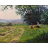 § § Antony Sheath (British, b.1946) 'Picnic on the hill'oil on canvassigned39 x 49cm***CONDITION
