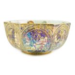 A Wedgwood Fairyland lustre octagonal bowl, designed by Daisy Makeig-Jones, pattern Z4968, decorated