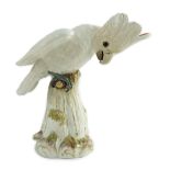 A Meissen figure of a cockatoo, late 19th century, underglaze blue crossed swords mark and incised