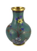 A large Chinese cloisonné enamel and gilt bronze mounted bottle vase, 18th/19th century decorated