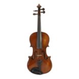 A violin, labelled Leandro Bisiach della Scuola Cremonese fece in Milano 1898, Piazzo del Duomo, the