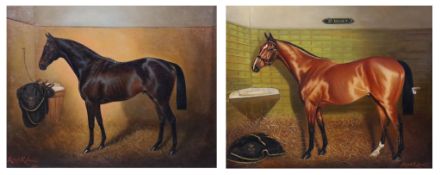 Herbert St. John Jones (fl.1905-1923) Horse portraits of St Benet and Rydal Head, painted from