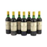 Seven bottles of Chateau Pichon Longueville Comtesse De Lalande 1982***CONDITION REPORT***Labels are