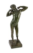 After Lord Frederick Leighton (English, 1830-1896), bronze, The Sluggard, signed in the bronze and
