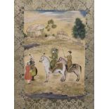 Indian School (early 19th century) Shah Jahan and Prince Dara Shikoh on horseback speaking to his