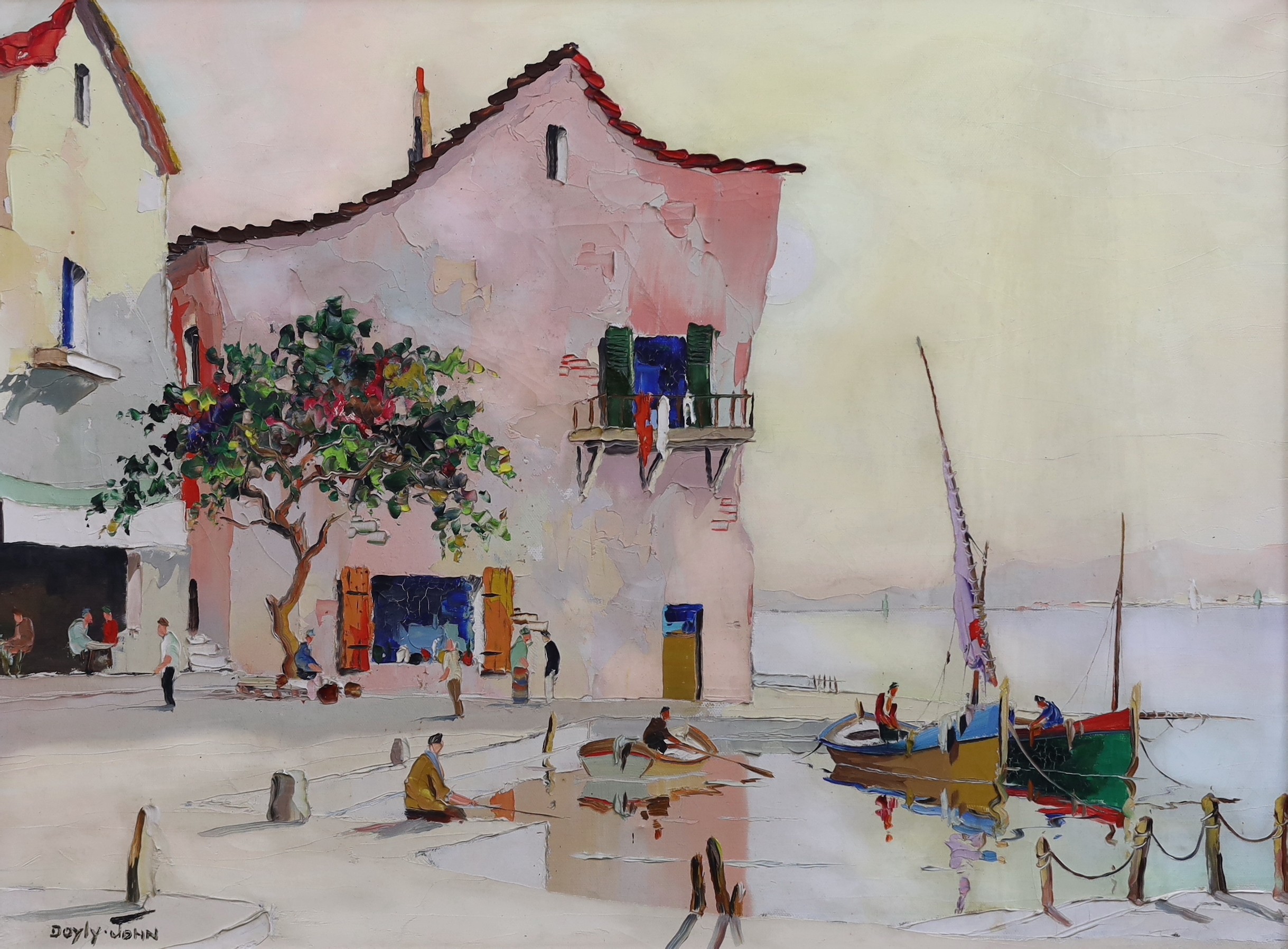 § § Cecil Rochfort D'Oyly-John (British, 1906-1993) 'St Tropez, Riviera about 7.30'oil on