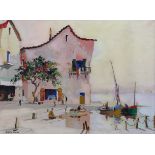 § § Cecil Rochfort D'Oyly-John (British, 1906-1993) 'St Tropez, Riviera about 7.30'oil on