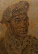 § § Oliver Messel (British, 1904-1978) Portrait of a black man in military uniformoil on