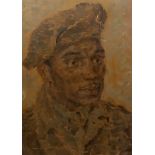 § § Oliver Messel (British, 1904-1978) Portrait of a black man in military uniformoil on