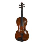 A 19th century violin attributed to Klotz school, unlabelled, the back and sides with medium curl,