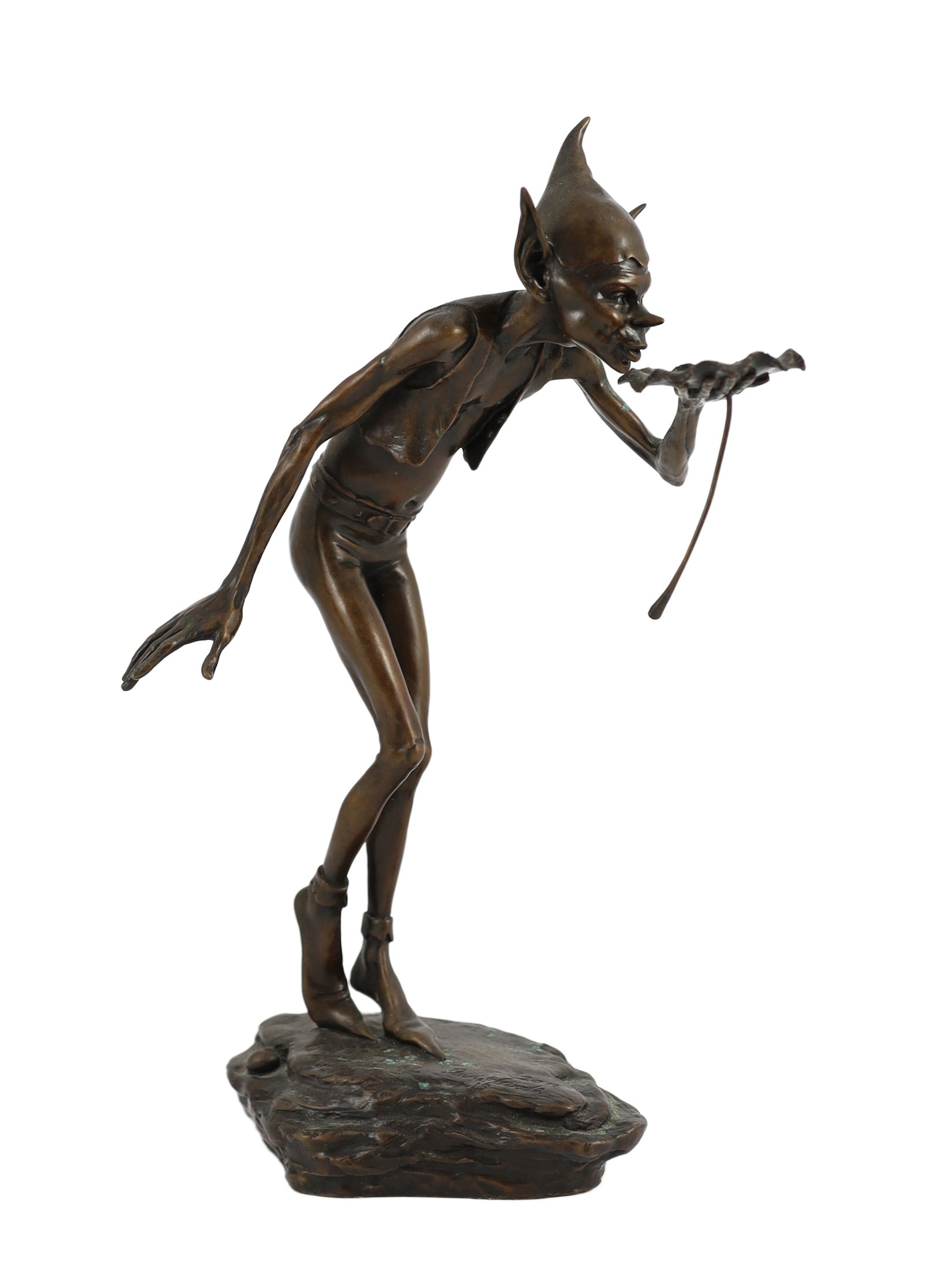 David Goode (British, b.1966). bronze; The Drinker, signed and dated 2014 and numbered 16, on