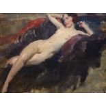 § § Walter Ernest Webster (British, 1878-1959) Reclining nudeoil on canvaswith artist stamp verso