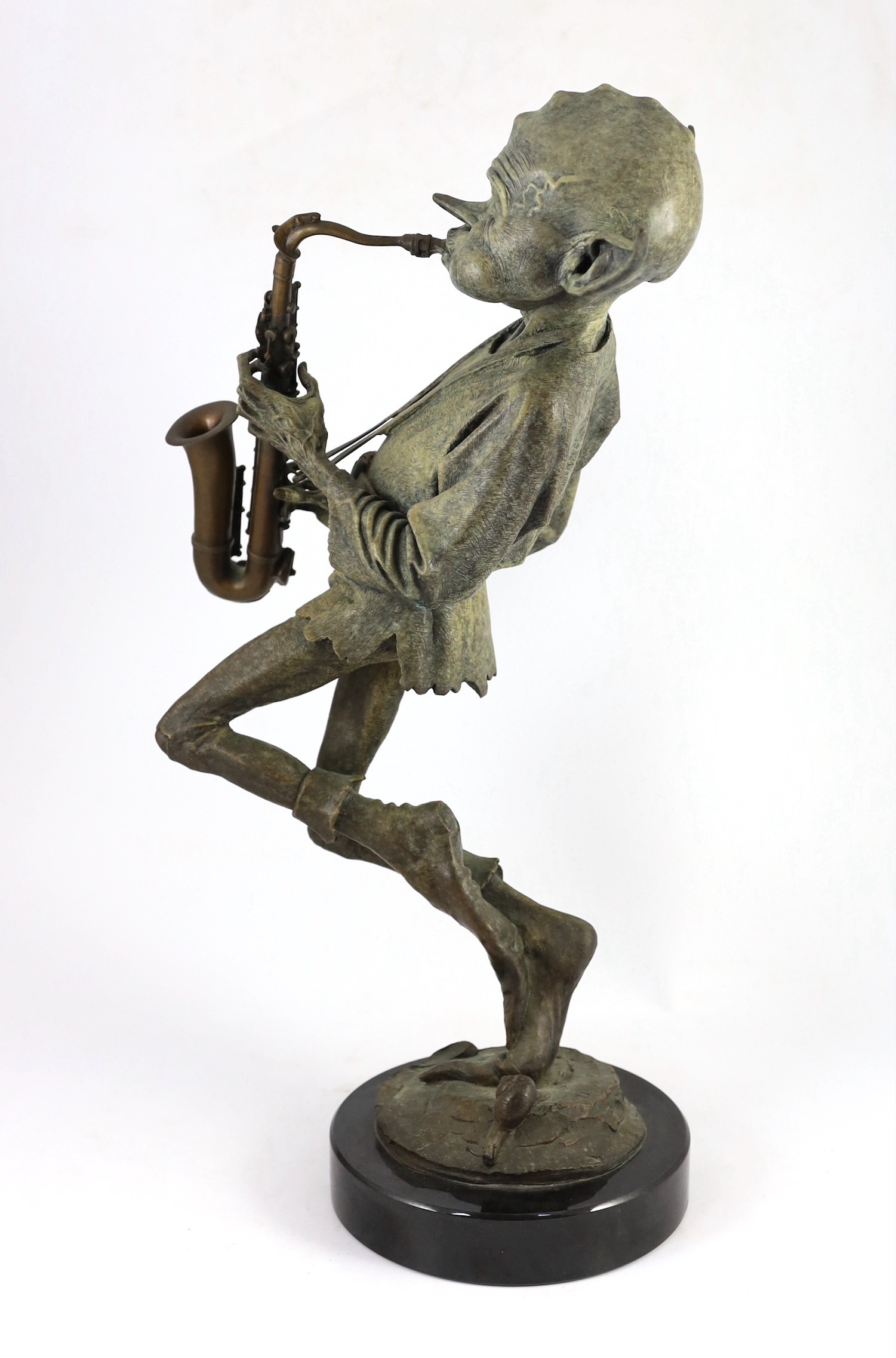 § § David Goode (British, b.1966). A bronze of a pixie saxophone player, signed and dated 1998, - Image 5 of 7