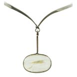 A Vivienne Torun for Georg Jensen Danish sterling silver and rutilated oval quartz set pendant