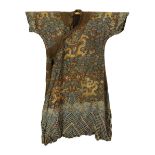 A Chinese embroidered silk and kesi gauze ’dragon’ summer robe, late Qing dynasty,