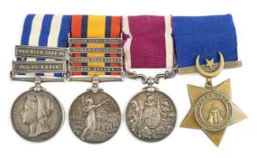 A Victorian Egypt / South Africa campaigns group of medals to 16739 Sergt. F.J. Allan, Royal