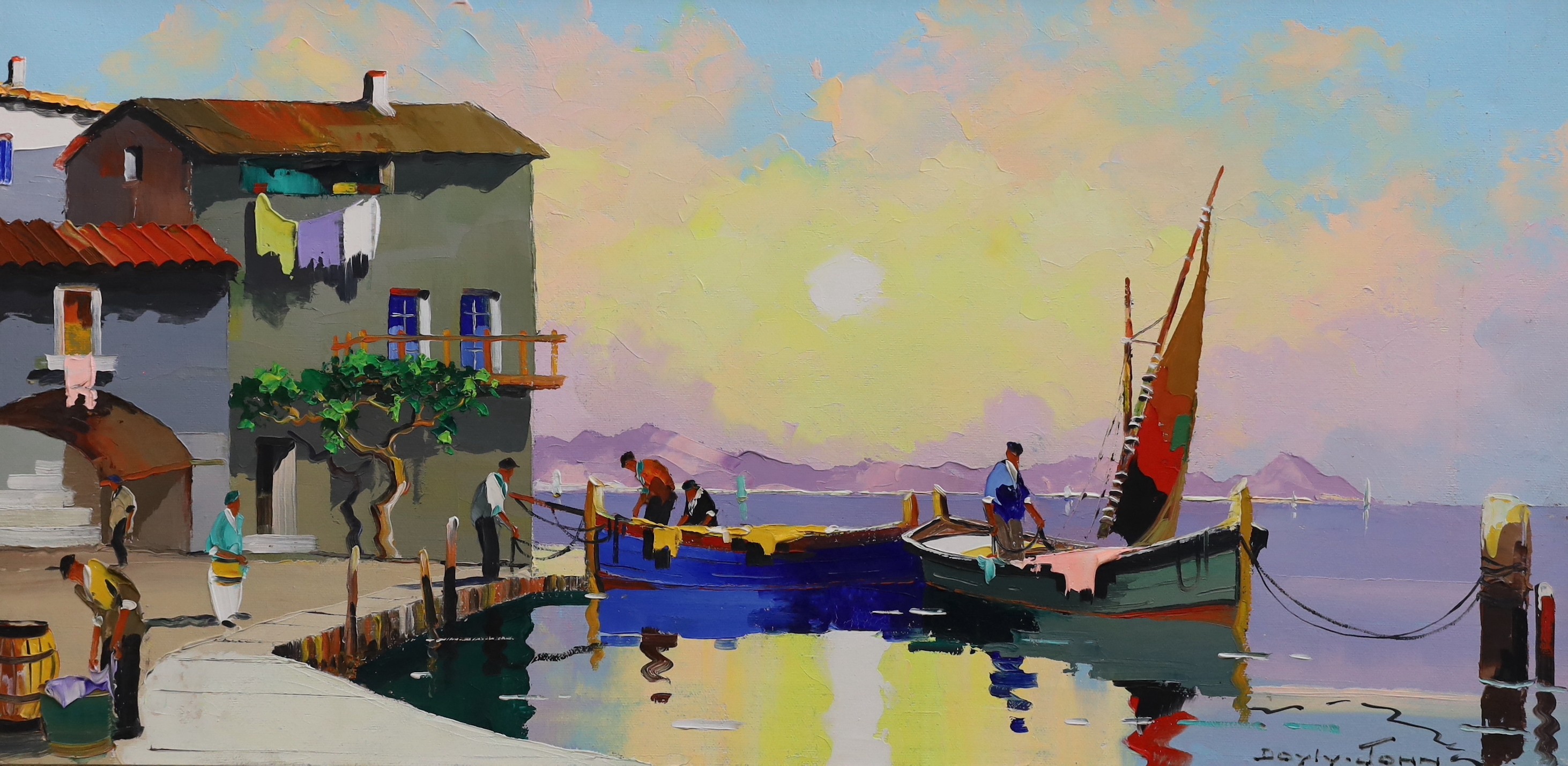 § § Cecil Rochfort D'Oyly-John (British, 1906-1993) 'Fishing boats in the South of France'oil on