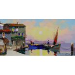 § § Cecil Rochfort D'Oyly-John (British, 1906-1993) 'Fishing boats in the South of France'oil on