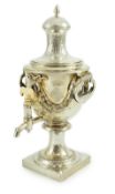 A late 18th century Russian silver samovar, with ivory spigot, master possibly Alexander Yarshinov?,