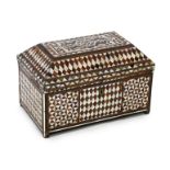 A late 18th/early 19th century Ottoman tortoiseshell and mother-of-pearl scribe’s casket, of