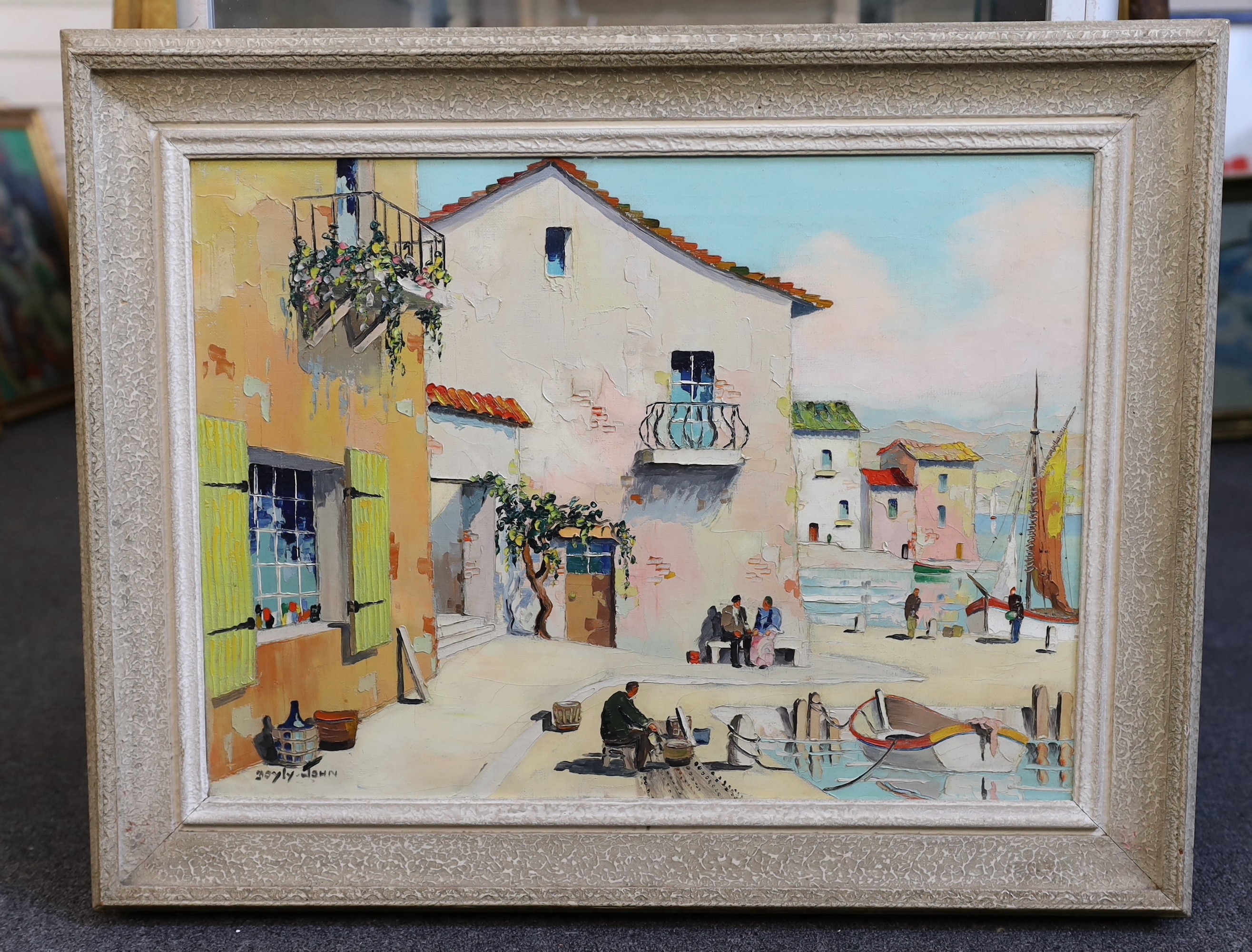 § § Cecil Rochfort D'Oyly-John (British, 1906-1993) 'Villefranche'oil on canvassigned and - Image 2 of 4