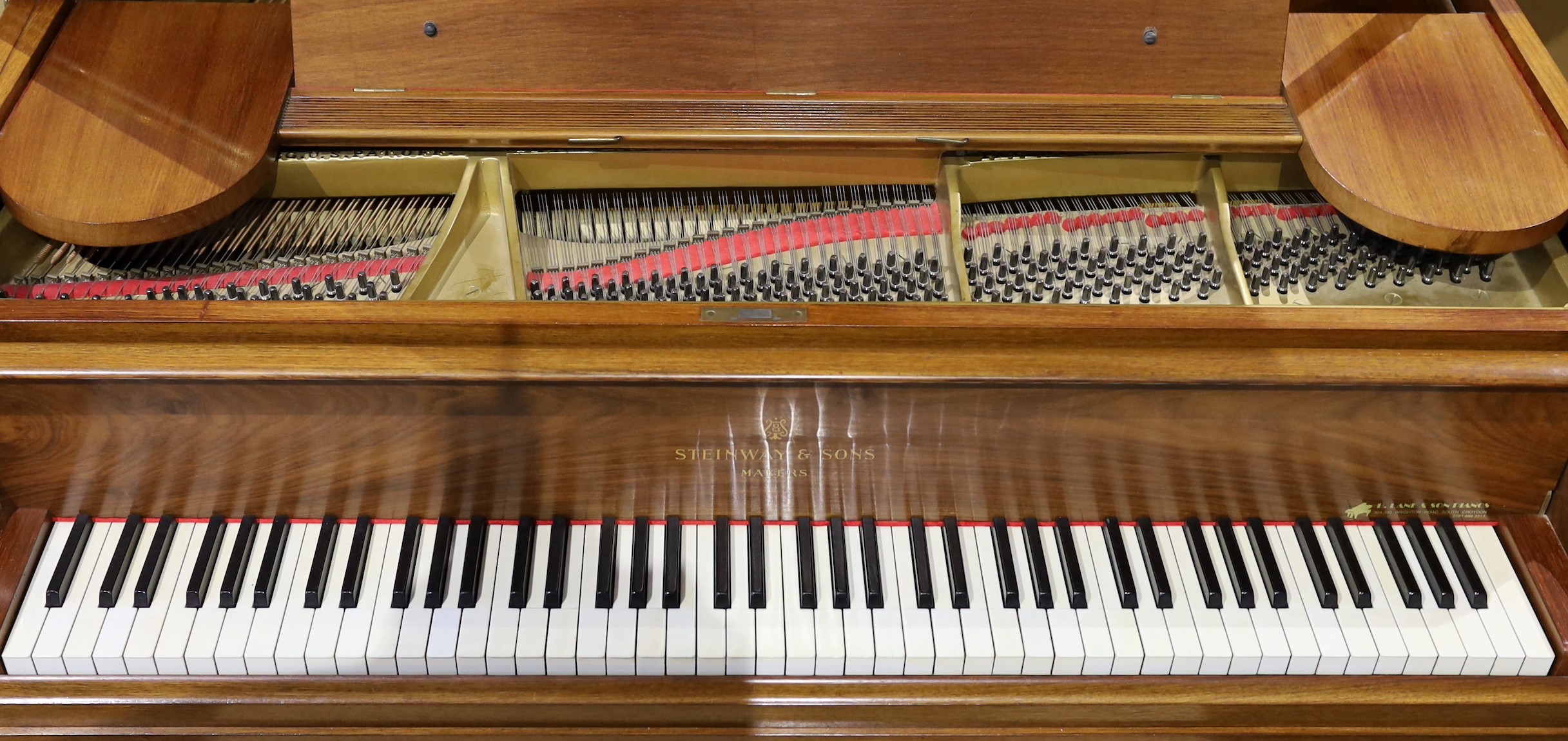 A Steinway & Sons of New York Patent Grand Construction mahogany cased piano, no.157302, standing - Image 5 of 8