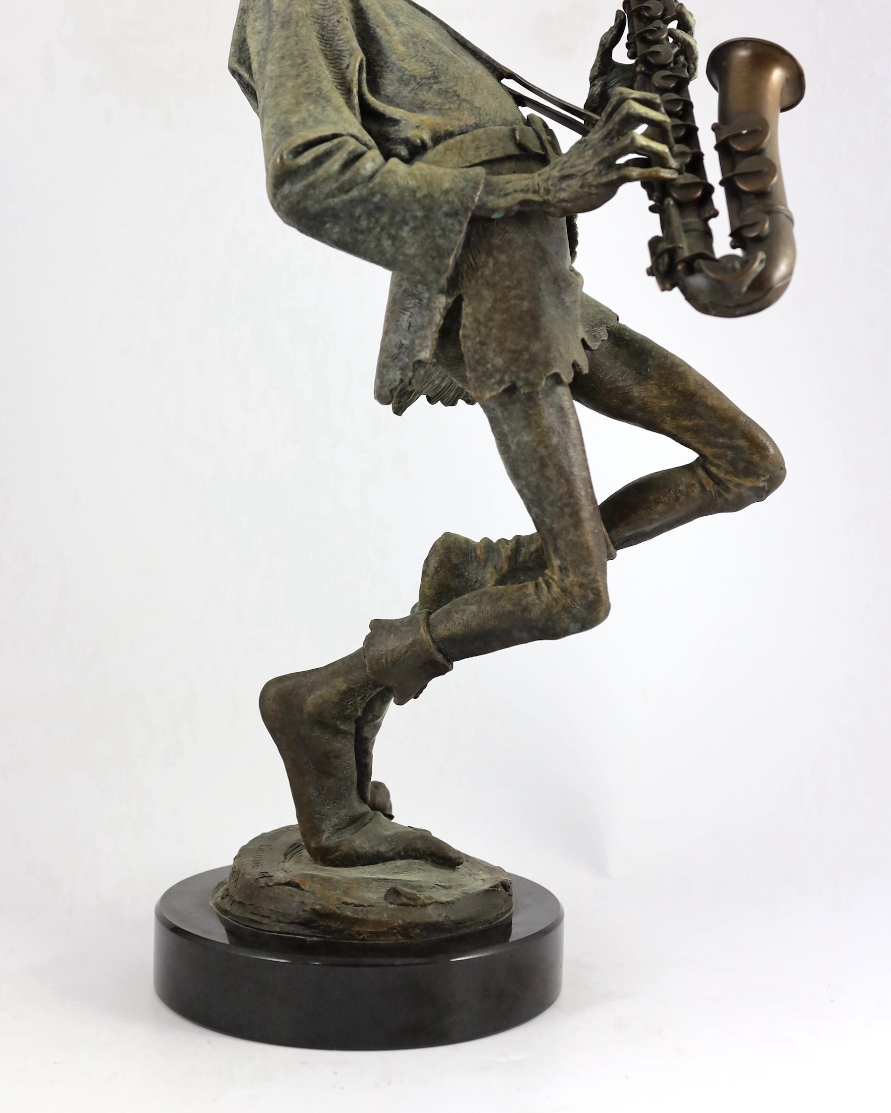 § § David Goode (British, b.1966). A bronze of a pixie saxophone player, signed and dated 1998, - Image 4 of 7