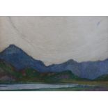 Edward Reginald Frampton ROI (British, 1873-1923) Mountain landscapetemperasigned25 x 35cm***