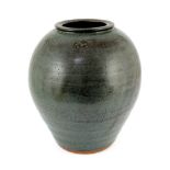 § § William Marshall (1923–2007), a large grey-blue and tenmoku glazed ovoid vase, with impressed