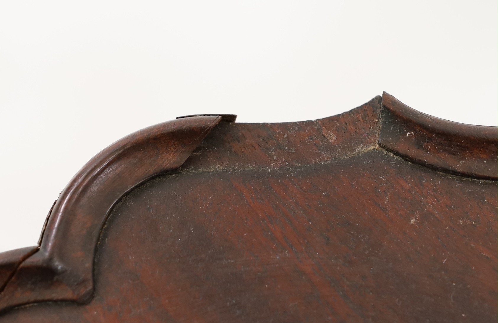 A pair of 18th century Dutch mahogany and oak torchere stands, with piecrust tops and fluted - Image 4 of 4